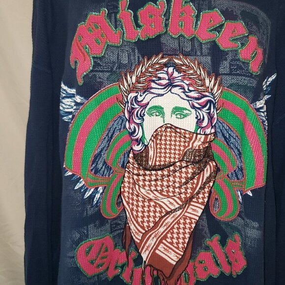 Ladies MISKEEN ORIGINALS Long Sleeve Tee Shirt w/Print Design on Front - 2X - Picture 2 of 6